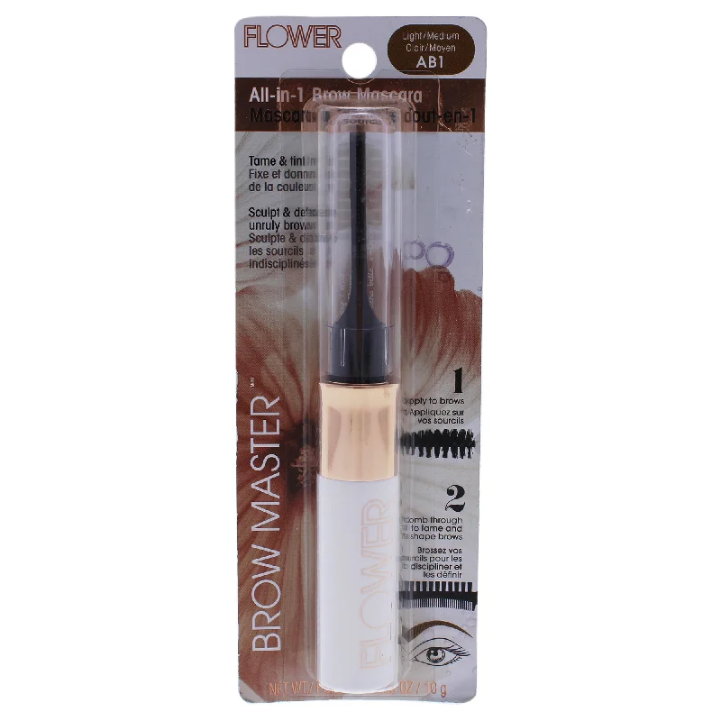 Brow Master All-In-1 Brow Mascara - AB1 Light Medium by Flower Beauty for Women - 0.35 oz Eyebrow