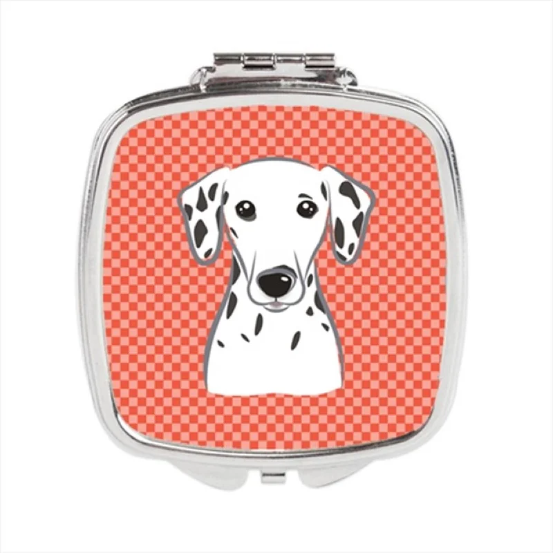 Carolines Treasures BB1131SCM Red Checkered Dalmatian Compact Mirror