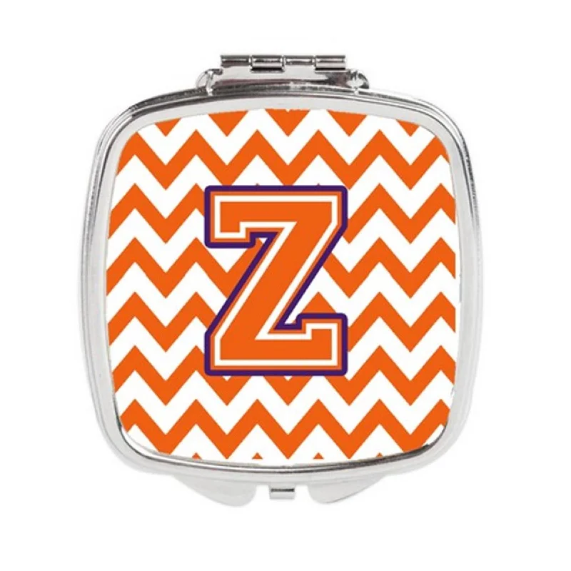 Carolines Treasures CJ1062-ZSCM Letter Z Chevron Orange & Regalia Compact Mirror