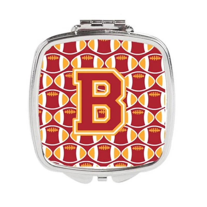 Carolines Treasures CJ1070-BSCM Letter B Football Cardinal & Gold Compact Mirror