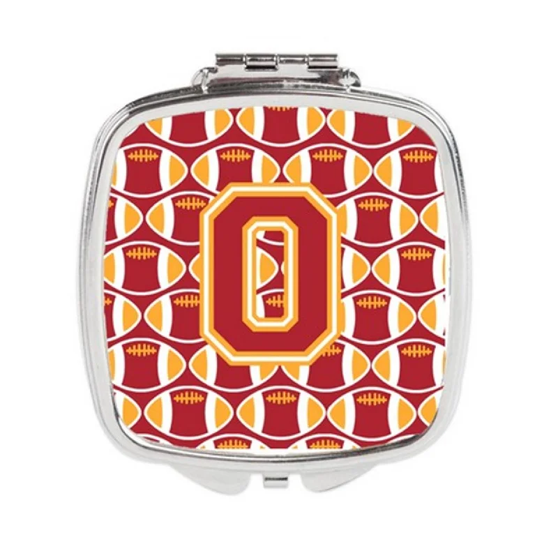 Carolines Treasures CJ1070-OSCM Letter O Football Cardinal & Gold Compact Mirror