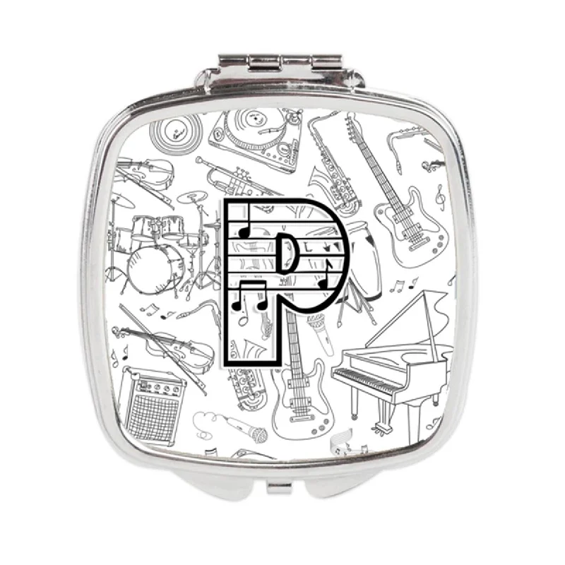 Carolines Treasures CJ2007-PSCM Letter P Musical Note Letters Compact Mirror