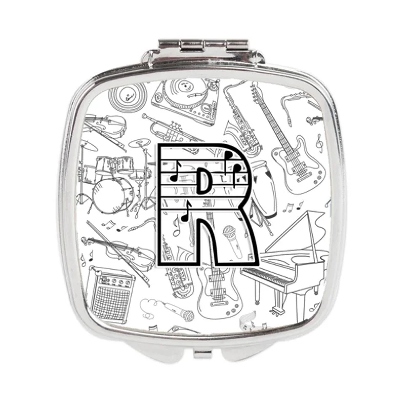 Carolines Treasures CJ2007-RSCM Letter R Musical Note Letters Compact Mirror