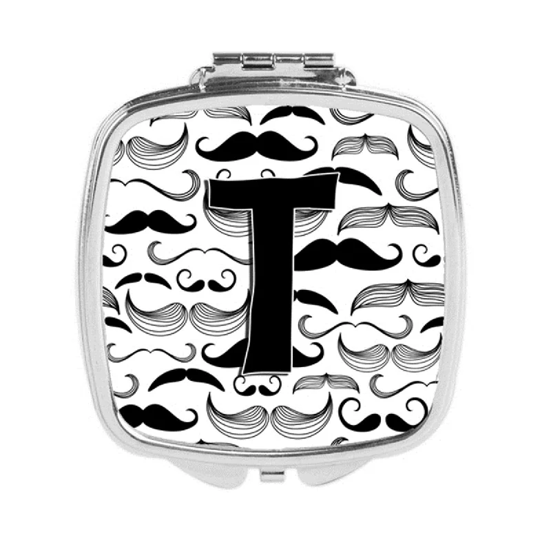 Carolines Treasures CJ2009-TSCM Letter T Moustache Initial Compact Mirror