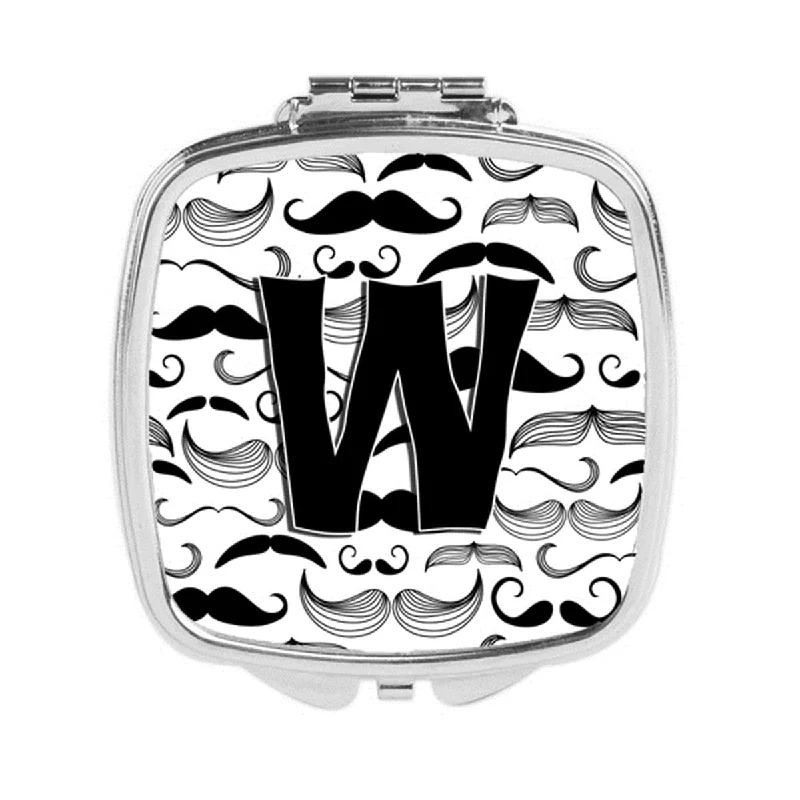 Carolines Treasures CJ2009-WSCM Letter W Moustache Initial Compact Mirror