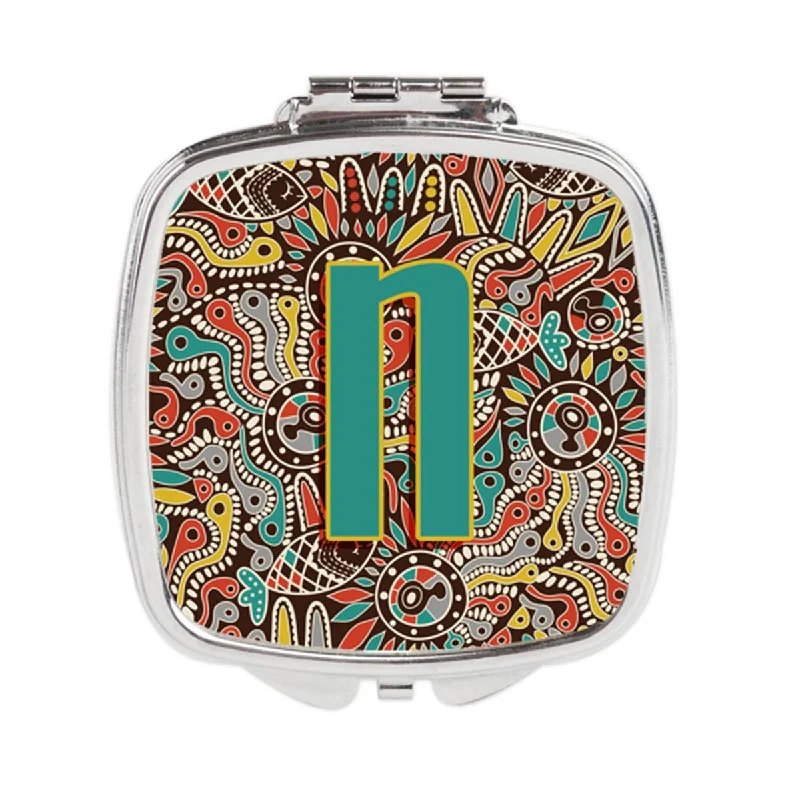 Carolines Treasures CJ2013-NSCM Letter N Retro Tribal Alphabet Initial Compact Mirror