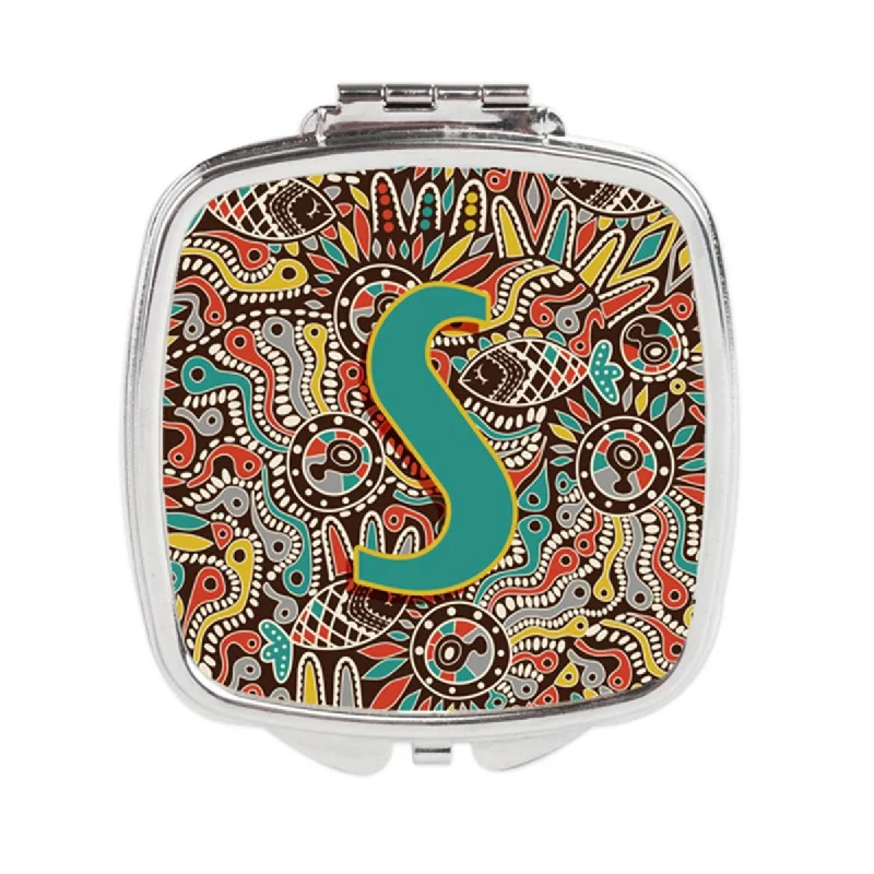 Carolines Treasures CJ2013-SSCM Letter S Retro Tribal Alphabet Initial Compact Mirror