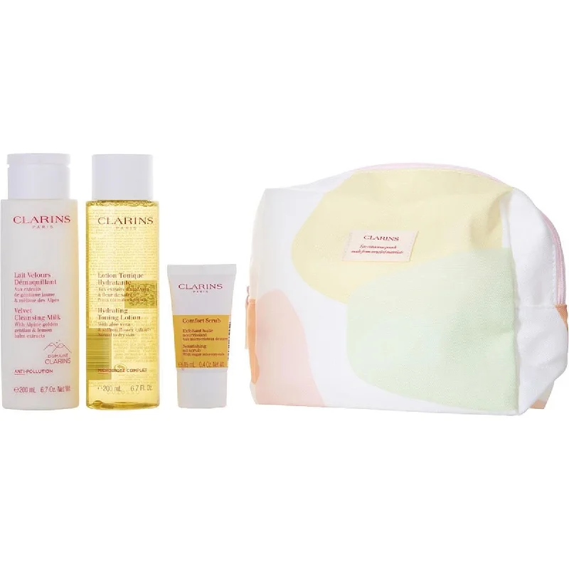 Clarins  Skincare Gift Set with Bag for Womens 3 Piece