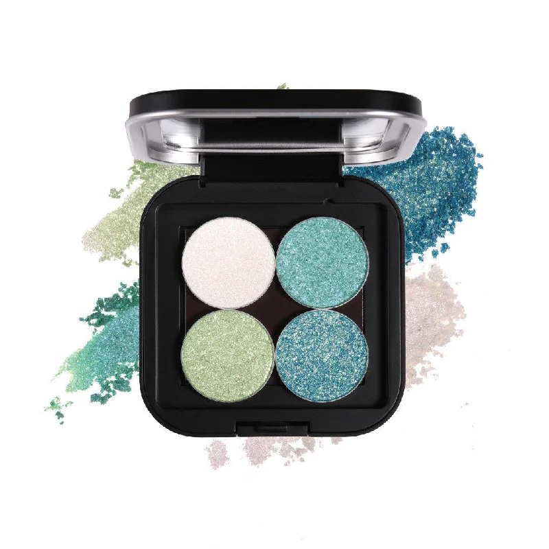 DE'LANCI Mint Mambo 4-Color Polarized Holographic Eyeshadow Palette T4228