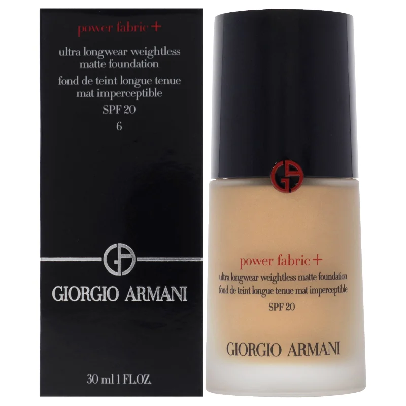 Giorgio Armani Power Fabric Plus Longwear Weightless Matte Foundation SPF 20 - 6 For Women 1 oz Foundation