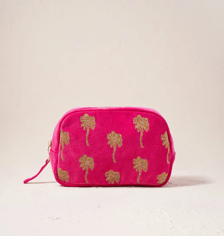 Gold Palm Makeup Bag