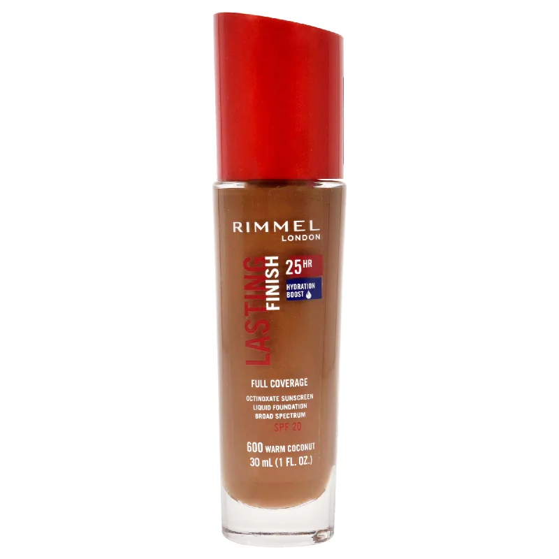 Lasting Finish 25Hr Full Coverage Foundation SPF 20 - 600 Warm Coconut by Rimmel London for Women - 1 oz Foundation