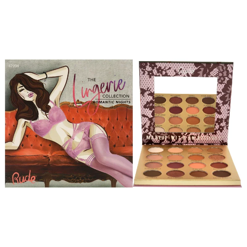 Lingerie Collection 16 Matte Eyeshadow Palette - Romantic Nights by Rude Cosmetics for Women - 0.53 oz Eye Shadow