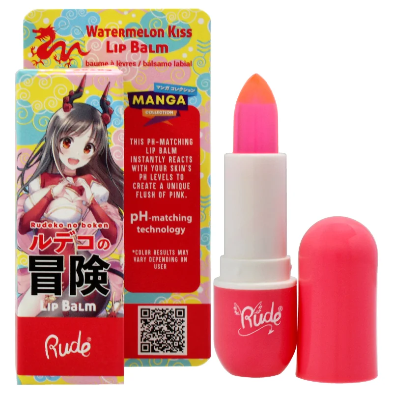 Manga Collection Lip Balm - Watermelon Kiss by Rude Cosmetics for Women - 0.123 oz Lip Balm