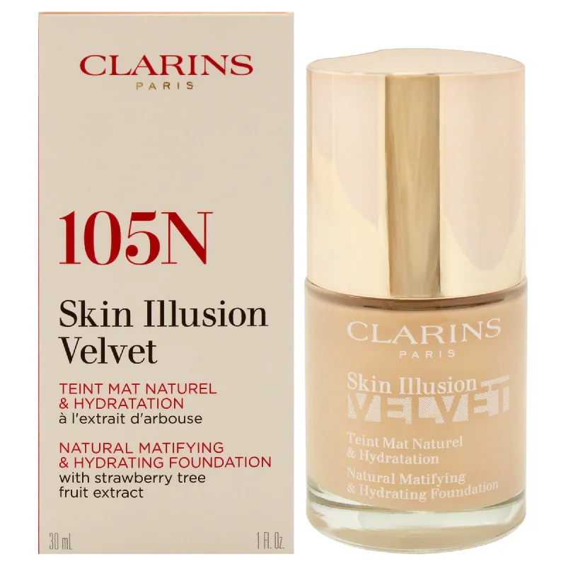 Skin Illusion Velvet Foundation - 105N Nude by Clarins for Women - 1 oz Foundation