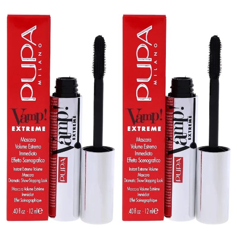 Vamp! Extreme Mascara - 010 Extra Black by Pupa Milano for Women - 0.4 oz Mascara - Pack of 2