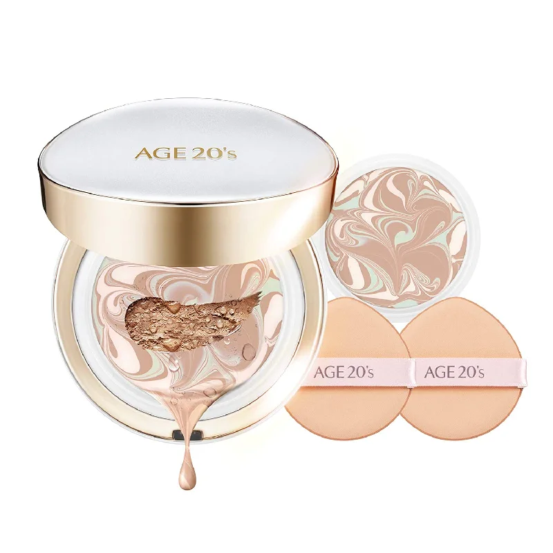 AGE 20's Signature 3-Color Oil Control Air Cushion Foundation With Refill (White Box) T1968