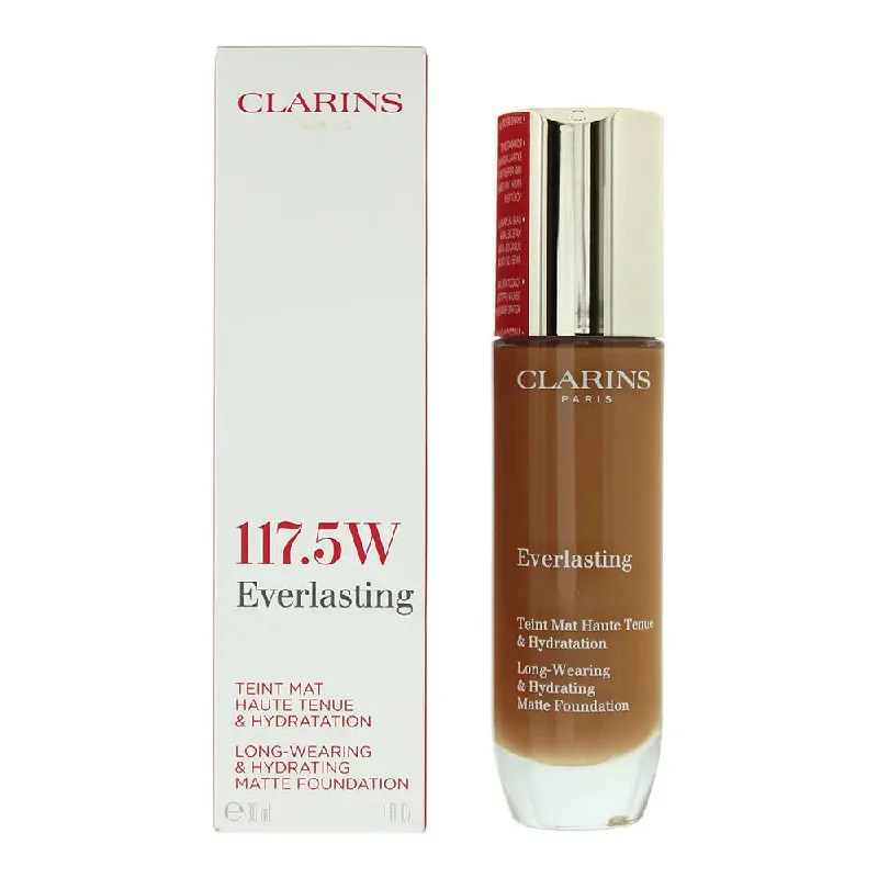 Clarins Everlasting Long Wearing  Hydrating 117.5 Pecan Foundation 30ml