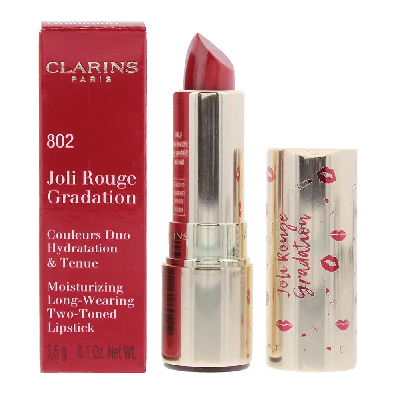 Clarins Joli Rouge Graduation Moisturizing Long-Wearing Two-Toned Lipstick 802 Red Graduation Tester 3.5g