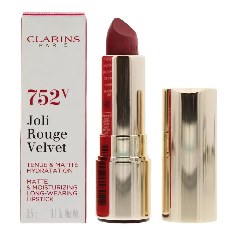 Clarins Joli Rouge Velvet Matte  Moisturizing Long Wear Lipstick 752V Rosewood 3.5g