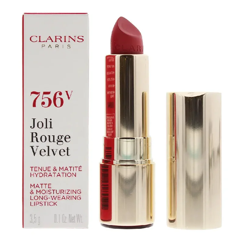 Clarins Joli Rouge Velvet Matte  Moisturizing Long Wearing Lipstick 756V Guava 3.5g