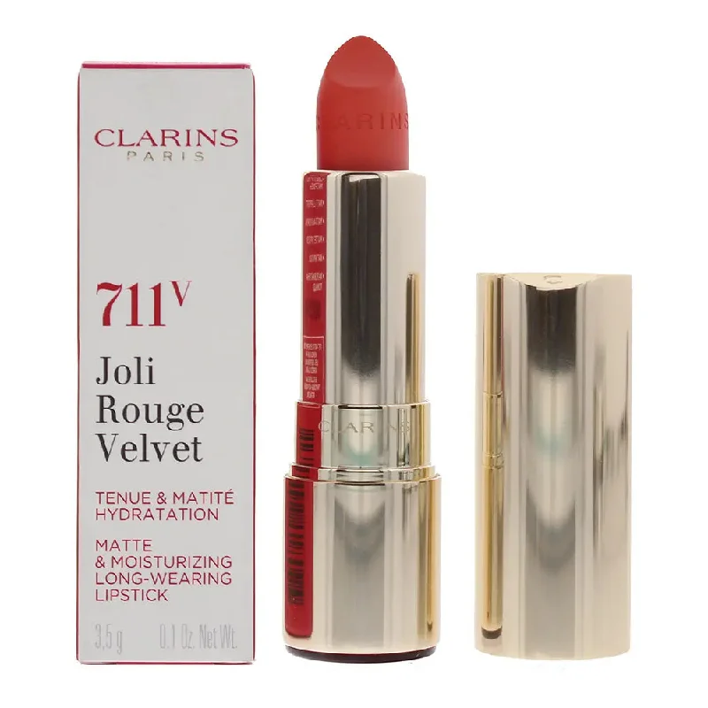 Clarins Joli Rouge Velvet Matte  Moisturizing Long Wearing Lipstick No.711V Papaya 3.5g