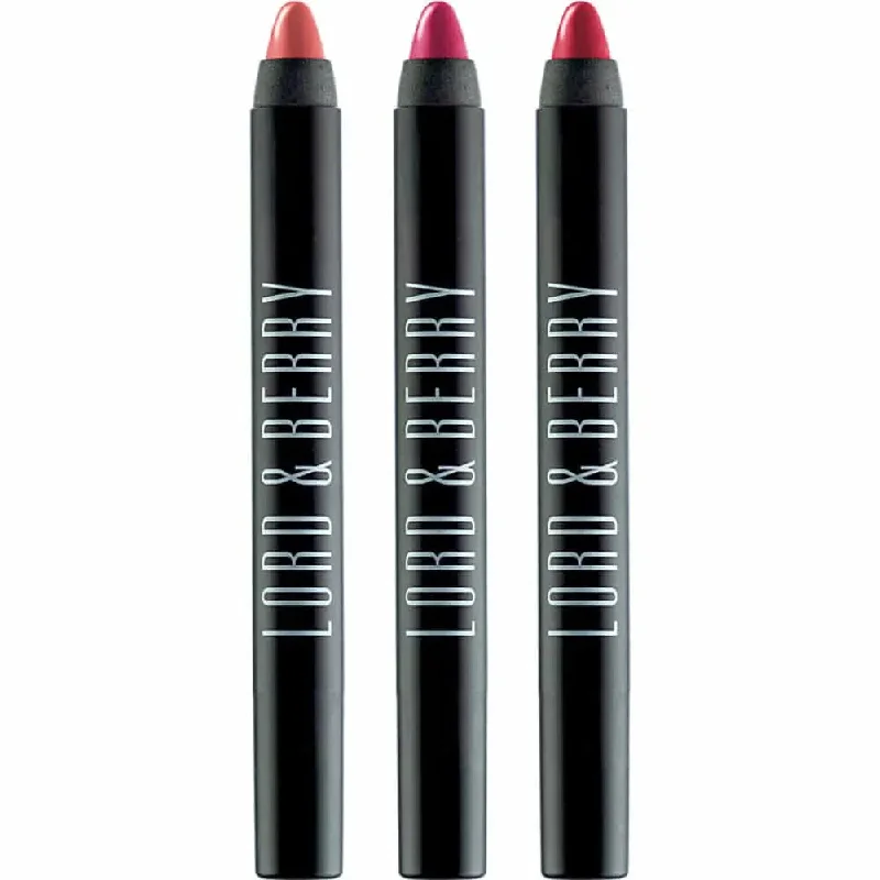 Lord & Berry 20100 Shiny Lipstick Pencil Kit - Antique Pink, Fire, Flush