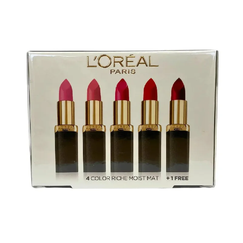 L'Oreal Paris Travel Exclusive Moist Mat by Color Riche Lipstick Set 5 x 4ml