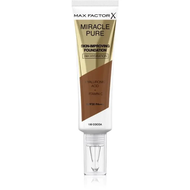 Max Factor Miracle Pure Skin Improving 24H Hydration 100 Cocoa Foundation 30ml