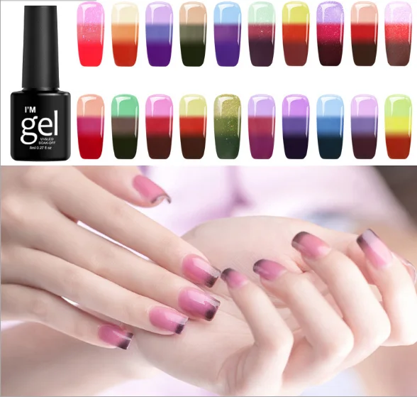 Thermochromic phototherapy gel gradient flash powder cat eye glue - Color: D1