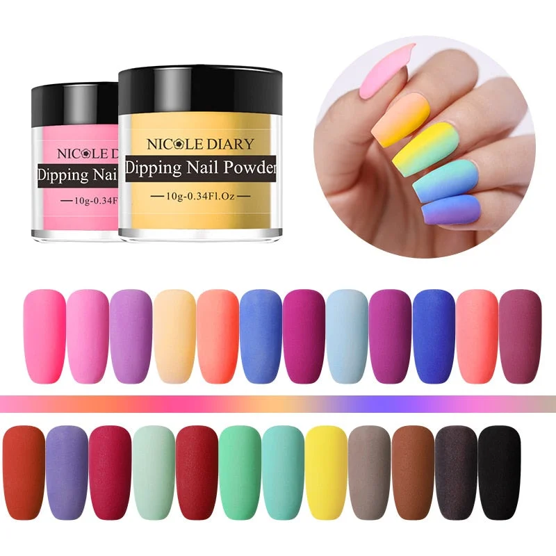 Scrub Sticky Powder Nail Wetting Powder - Color: 6PCS