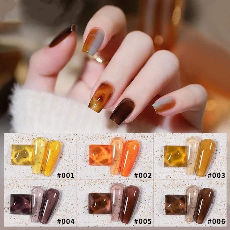 Color: style 1 - 9 Colors Amber Set UV Gel Nail Polish Ice Penetration Soak Off Shining